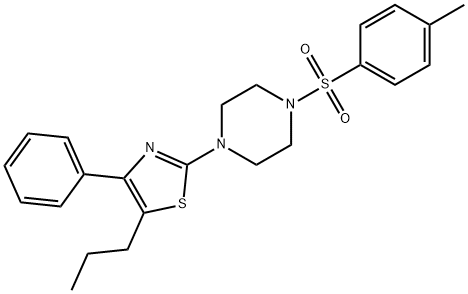 1-[(4-methylphenyl)sulfonyl]-4-(4-phenyl-5-propyl-1,3-thiazol-2-yl)piperazine 结构式