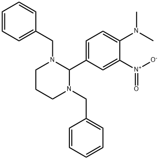 1,3-dibenzyl-2-{4-(dimethylamino)-3-nitrophenyl}hexahydropyrimidine 结构式