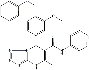 7-[4-(benzyloxy)-3-methoxyphenyl]-5-methyl-N-phenyl-4,7-dihydrotetraazolo[1,5-a]pyrimidine-6-carboxamide 结构式