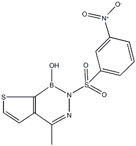 2-({3-nitrophenyl}sulfonyl)-4-methylthieno[2,3-d][1,2,3]diazaborinin-1(2H)-ol 结构式