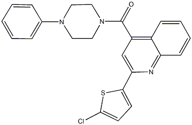 2-(5-chloro-2-thienyl)-4-[(4-phenyl-1-piperazinyl)carbonyl]quinoline 结构式