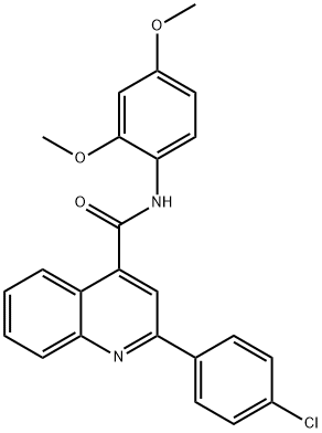 2-(4-chlorophenyl)-N-(2,4-dimethoxyphenyl)-4-quinolinecarboxamide 结构式
