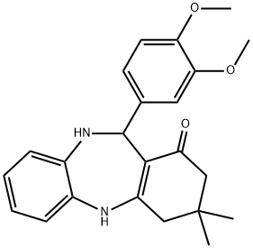 11-(3,4-dimethoxyphenyl)-3,3-dimethyl-2,3,4,5,10,11-hexahydro-1H-dibenzo[b,e][1,4]diazepin-1-one 结构式