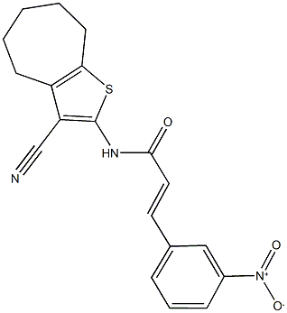 N-(3-cyano-5,6,7,8-tetrahydro-4H-cyclohepta[b]thien-2-yl)-3-{3-nitrophenyl}acrylamide 结构式