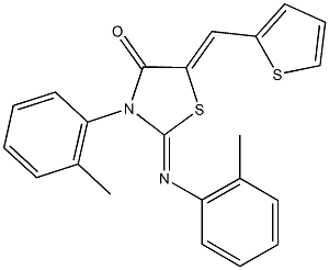 3-(2-methylphenyl)-2-[(2-methylphenyl)imino]-5-(2-thienylmethylene)-1,3-thiazolidin-4-one 结构式