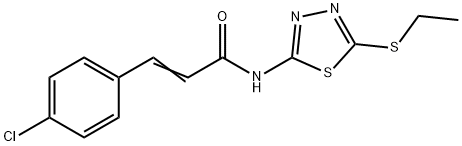 3-(4-chlorophenyl)-N-[5-(ethylsulfanyl)-1,3,4-thiadiazol-2-yl]acrylamide 结构式