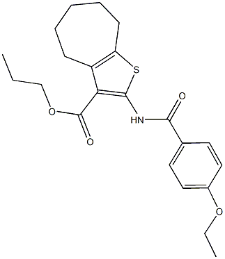 propyl 2-[(4-ethoxybenzoyl)amino]-5,6,7,8-tetrahydro-4H-cyclohepta[b]thiophene-3-carboxylate 结构式