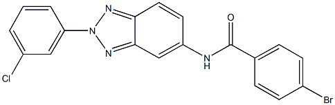 4-bromo-N-[2-(3-chlorophenyl)-2H-1,2,3-benzotriazol-5-yl]benzamide 结构式
