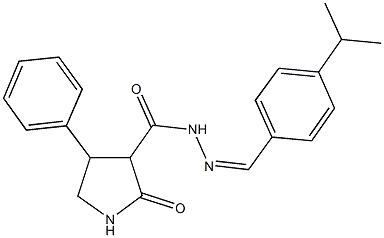 N'-(4-isopropylbenzylidene)-2-oxo-4-phenyl-3-pyrrolidinecarbohydrazide 结构式