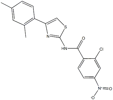 2-chloro-N-[4-(2,4-dimethylphenyl)-1,3-thiazol-2-yl]-4-nitrobenzamide 结构式