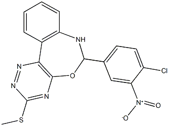 6-{4-chloro-3-nitrophenyl}-3-(methylsulfanyl)-6,7-dihydro[1,2,4]triazino[5,6-d][3,1]benzoxazepine 结构式