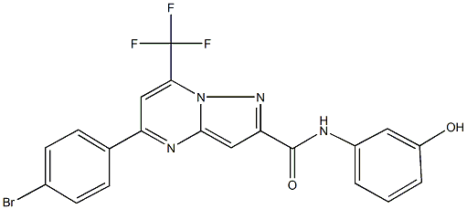 5-(4-bromophenyl)-N-(3-hydroxyphenyl)-7-(trifluoromethyl)pyrazolo[1,5-a]pyrimidine-2-carboxamide 结构式