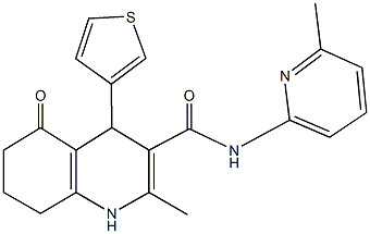 2-methyl-N-(6-methylpyridin-2-yl)-5-oxo-4-thien-3-yl-1,4,5,6,7,8-hexahydroquinoline-3-carboxamide 结构式