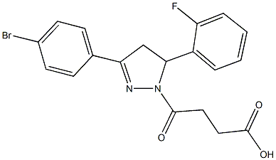 4-[3-(4-bromophenyl)-5-(2-fluorophenyl)-4,5-dihydro-1H-pyrazol-1-yl]-4-oxobutanoic acid 结构式