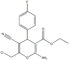 ethyl 2-amino-6-(chloromethyl)-5-cyano-4-(4-fluorophenyl)-4H-pyran-3-carboxylate 结构式