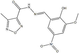 N'-{2-hydroxy-5-nitro-3-methoxybenzylidene}-4-methyl-1,2,5-oxadiazole-3-carbohydrazide 结构式