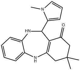 3,3-dimethyl-11-(1-methyl-1H-pyrrol-2-yl)-2,3,4,5,10,11-hexahydro-1H-dibenzo[b,e][1,4]diazepin-1-one 结构式