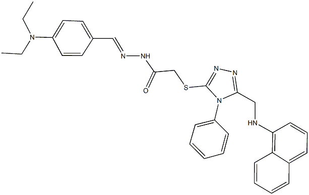 N'-[4-(diethylamino)benzylidene]-2-({5-[(1-naphthylamino)methyl]-4-phenyl-4H-1,2,4-triazol-3-yl}sulfanyl)acetohydrazide 结构式