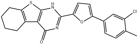 2-[5-(3-chloro-4-methylphenyl)-2-furyl]-5,6,7,8-tetrahydro[1]benzothieno[2,3-d]pyrimidin-4(3H)-one 结构式