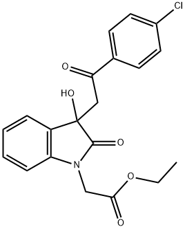 ethyl {3-[2-(4-chlorophenyl)-2-oxoethyl]-3-hydroxy-2-oxo-2,3-dihydro-1H-indol-1-yl}acetate 结构式