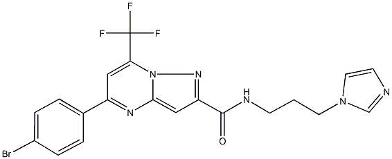 5-(4-bromophenyl)-N-[3-(1H-imidazol-1-yl)propyl]-7-(trifluoromethyl)pyrazolo[1,5-a]pyrimidine-2-carboxamide 结构式