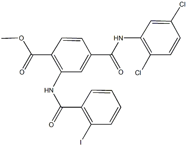 methyl 4-[(2,5-dichloroanilino)carbonyl]-2-[(2-iodobenzoyl)amino]benzoate 结构式