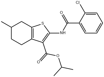 isopropyl 2-[(2-chlorobenzoyl)amino]-6-methyl-4,5,6,7-tetrahydro-1-benzothiophene-3-carboxylate 结构式