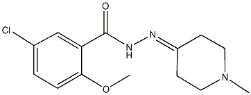 5-chloro-2-methoxy-N'-(1-methylpiperidin-4-ylidene)benzohydrazide 结构式