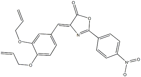 4-[3,4-bis(allyloxy)benzylidene]-2-{4-nitrophenyl}-1,3-oxazol-5(4H)-one 结构式