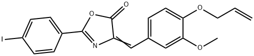 4-[4-(allyloxy)-3-methoxybenzylidene]-2-(4-iodophenyl)-1,3-oxazol-5(4H)-one 结构式