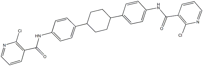 2-chloro-N-{4-[4-(4-{[(2-chloro-3-pyridinyl)carbonyl]amino}phenyl)cyclohexyl]phenyl}nicotinamide 结构式