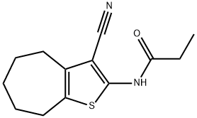 N-(3-cyano-5,6,7,8-tetrahydro-4H-cyclohepta[b]thien-2-yl)propanamide 结构式