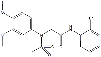 N-(2-bromophenyl)-2-[3,4-dimethoxy(methylsulfonyl)anilino]acetamide 结构式