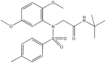 N-(tert-butyl)-2-{2,5-dimethoxy[(4-methylphenyl)sulfonyl]anilino}acetamide 结构式