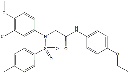 2-{3-chloro-4-methoxy[(4-methylphenyl)sulfonyl]anilino}-N-(4-ethoxyphenyl)acetamide 结构式