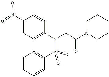 N-{4-nitrophenyl}-N-(2-oxo-2-piperidin-1-ylethyl)benzenesulfonamide 结构式