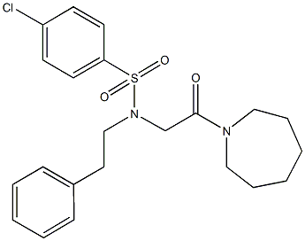 N-[2-(1-azepanyl)-2-oxoethyl]-4-chloro-N-(2-phenylethyl)benzenesulfonamide 结构式