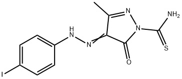 4-[(4-iodophenyl)hydrazono]-3-methyl-5-oxo-4,5-dihydro-1H-pyrazole-1-carbothioamide 结构式