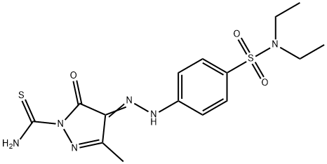 4-({4-[(diethylamino)sulfonyl]phenyl}hydrazono)-3-methyl-5-oxo-4,5-dihydro-1H-pyrazole-1-carbothioamide 结构式