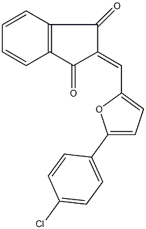 2-{[5-(4-chlorophenyl)-2-furyl]methylene}-1H-indene-1,3(2H)-dione 结构式