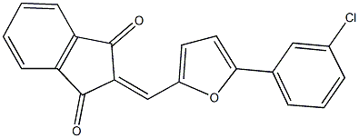 2-{[5-(3-chlorophenyl)-2-furyl]methylene}-1H-indene-1,3(2H)-dione 结构式