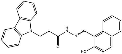 3-(9H-carbazol-9-yl)-N'-[(2-hydroxy-1-naphthyl)methylene]propanohydrazide 结构式