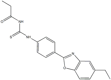 N-[4-(5-ethyl-1,3-benzoxazol-2-yl)phenyl]-N'-propionylthiourea 结构式