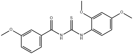 N-(2,4-dimethoxyphenyl)-N'-(3-methoxybenzoyl)thiourea 结构式