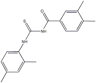 N-(3,4-dimethylbenzoyl)-N'-(2,4-dimethylphenyl)thiourea 结构式