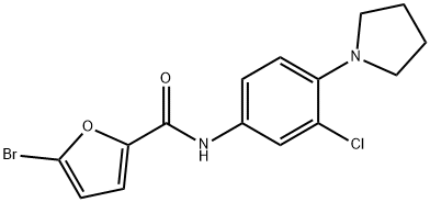 5-bromo-N-[3-chloro-4-(1-pyrrolidinyl)phenyl]-2-furamide 结构式