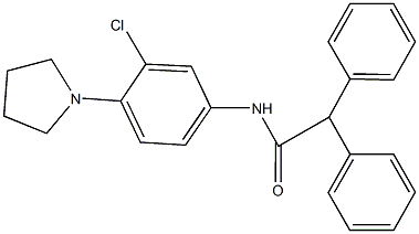 N-[3-chloro-4-(1-pyrrolidinyl)phenyl]-2,2-diphenylacetamide 结构式