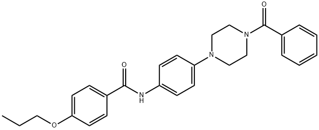 N-[4-(4-benzoyl-1-piperazinyl)phenyl]-4-propoxybenzamide 结构式