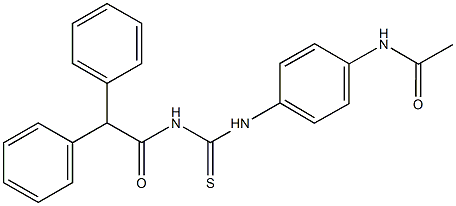 N-[4-({[(diphenylacetyl)amino]carbothioyl}amino)phenyl]acetamide 结构式