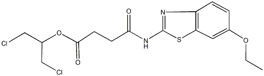 2-chloro-1-(chloromethyl)ethyl 4-[(6-ethoxy-1,3-benzothiazol-2-yl)amino]-4-oxobutanoate 结构式